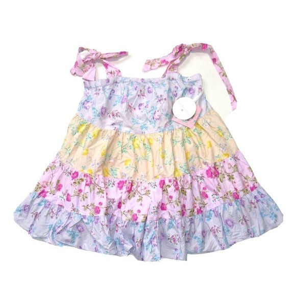 NWT LoveShackFancy x Target Jeanne in Mixed Floral Sleeveless Tiered Dress M - Picture 1 of 7